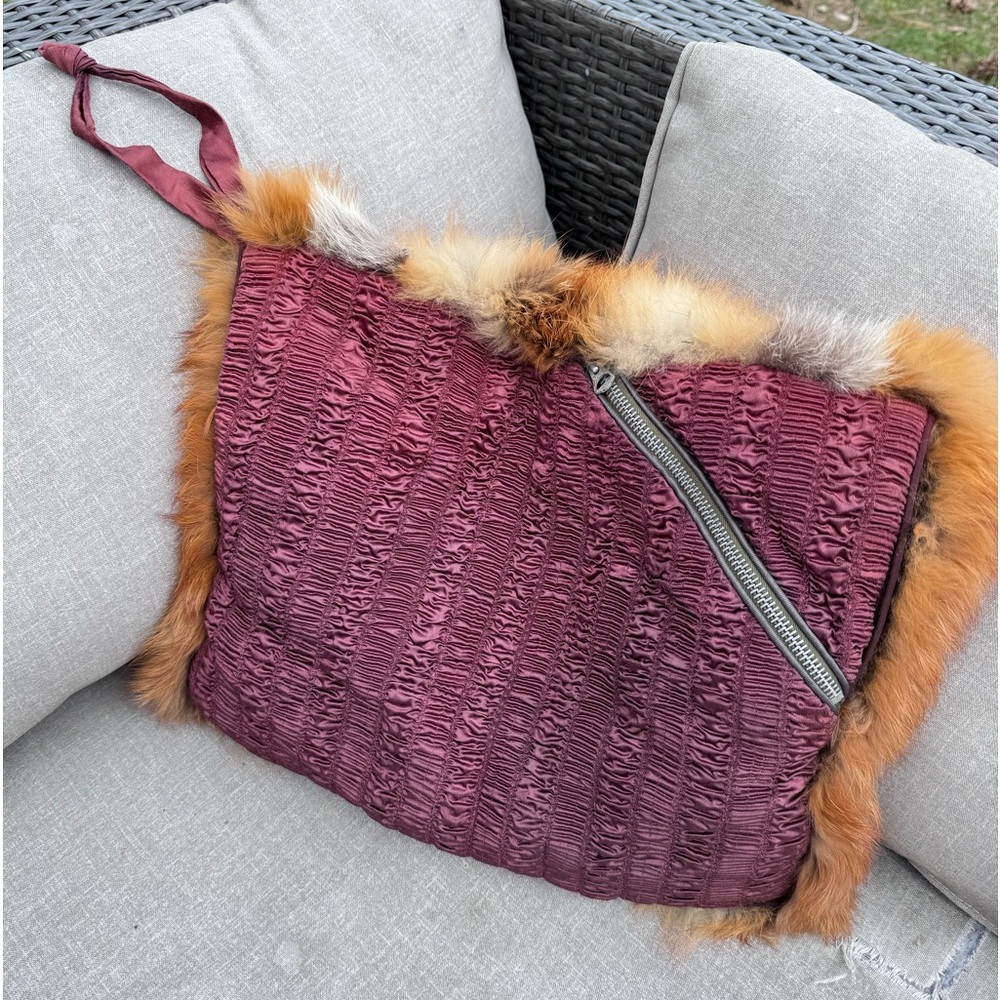 Vintage Genuine Red Fox Fur Hand Muff - Picture 6 of 15
